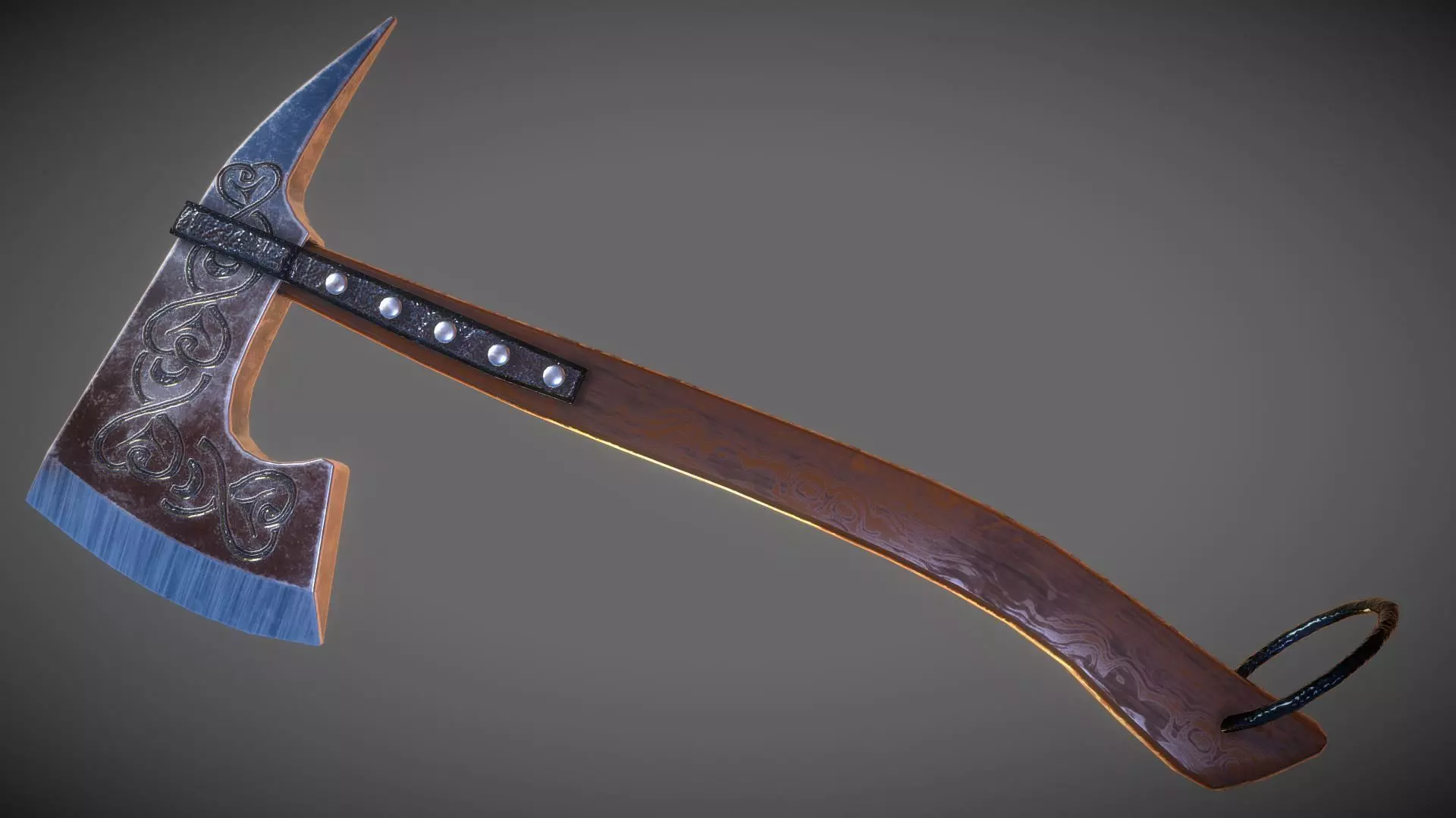 Boarding Hatchet Low-poly 3D model_0