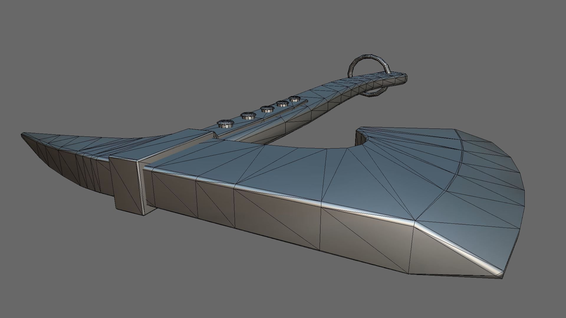 Boarding Hatchet Low-poly 3D model_4