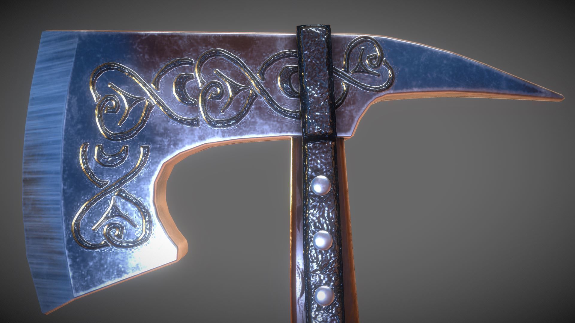 Boarding Hatchet Low-poly 3D model_1