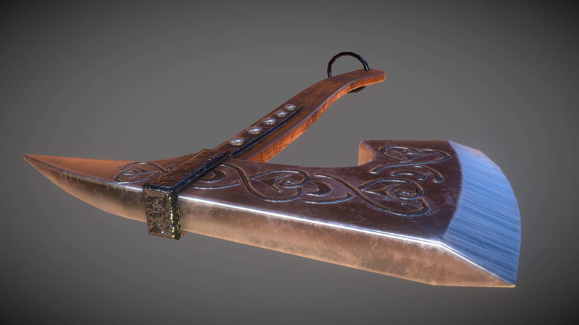 Boarding Hatchet Low-poly 3D model_2