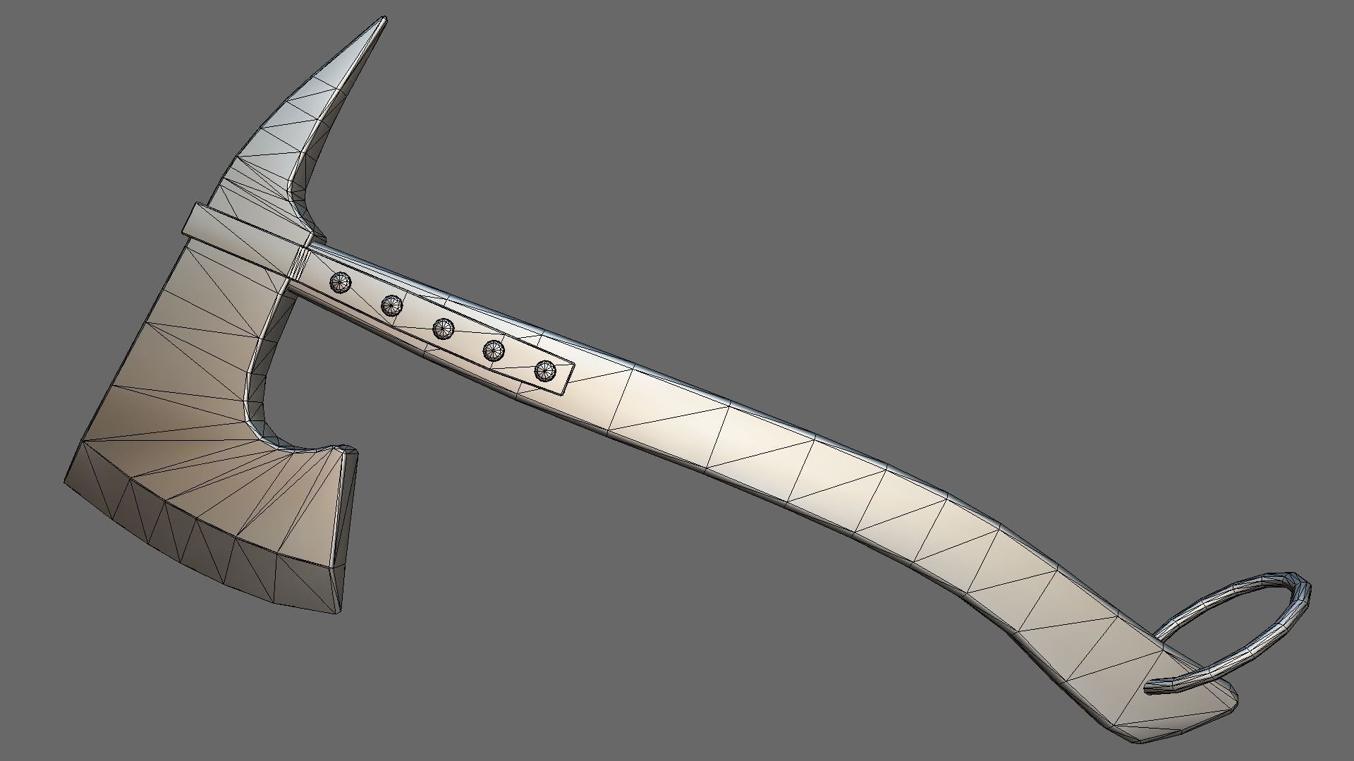 Boarding Hatchet Low-poly 3D model_3