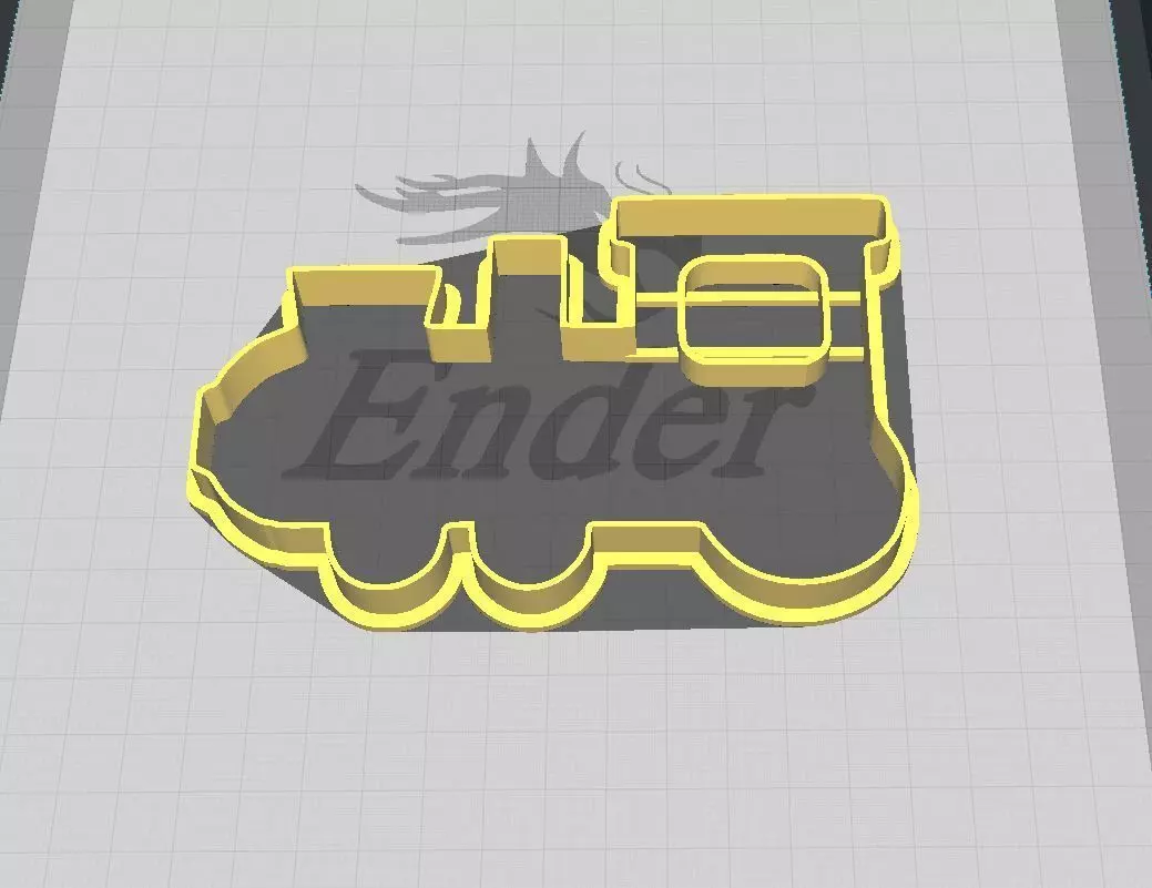 Christmas Train with Wagons Cookie-Fondant Cutter with Embosser 3D print model_0