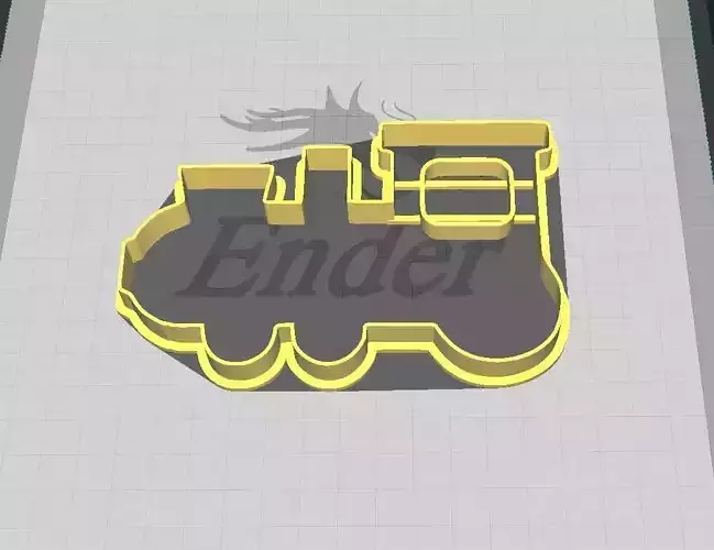 Christmas Train with Wagons Cookie-Fondant Cutter with Embosser 3D print model