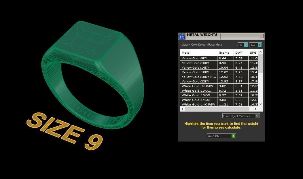 Signet Ring Rounded Shank Low Profile Mix Size 3D print model_8