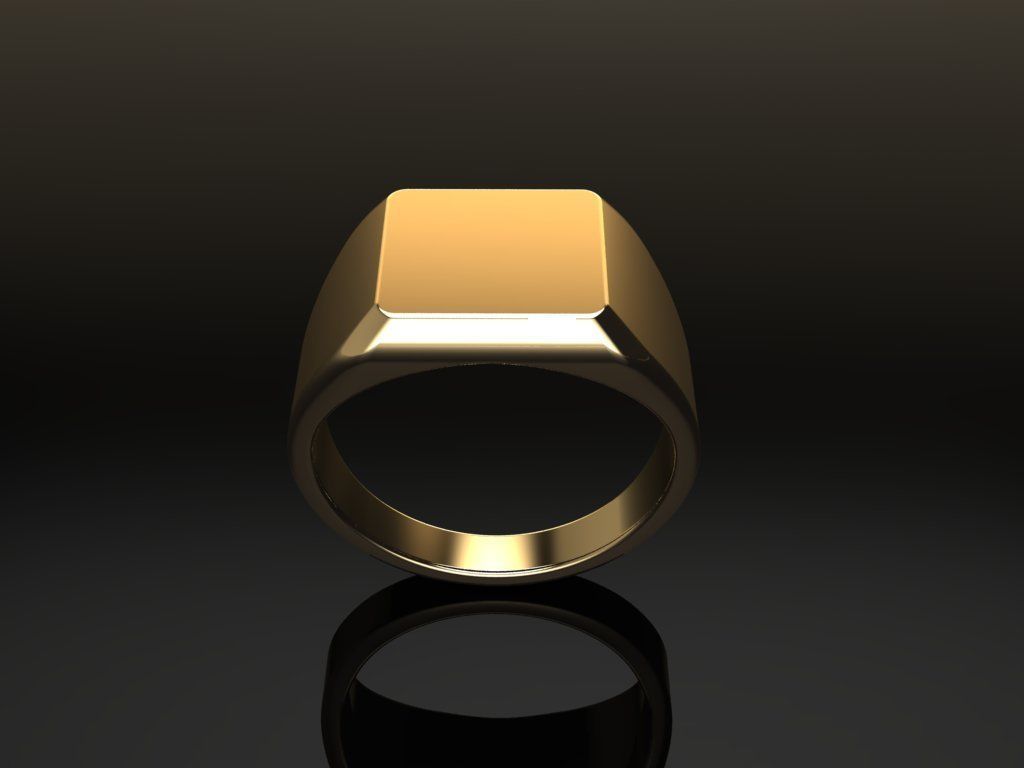 Signet Ring Rounded Shank Low Profile Mix Size 3D print model_2