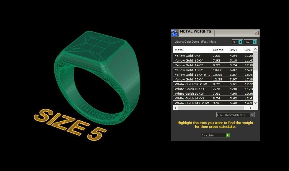 Signet Ring Rounded Shank Low Profile Mix Size 3D print model_6