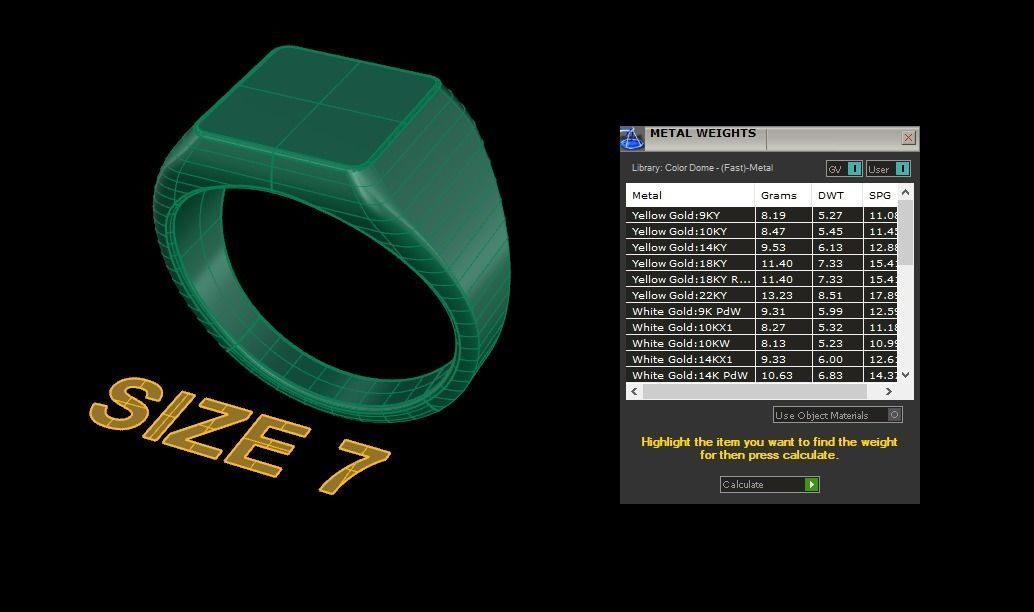 Signet Ring Rounded Shank Low Profile Mix Size 3D print model_7