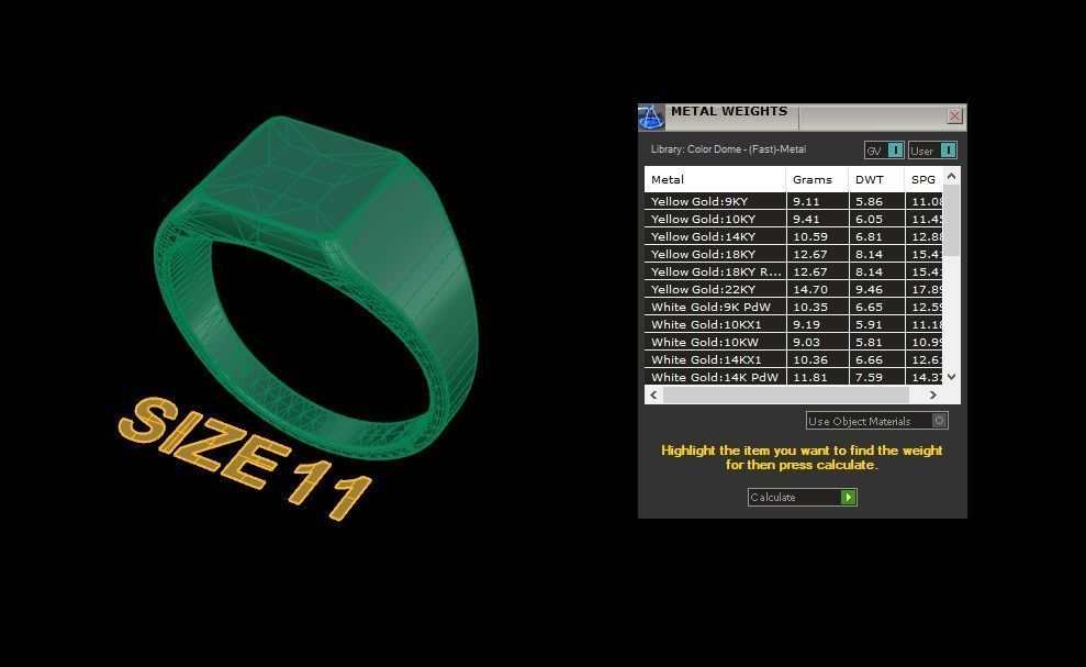 Signet Ring Rounded Shank Low Profile Mix Size 3D print model_9