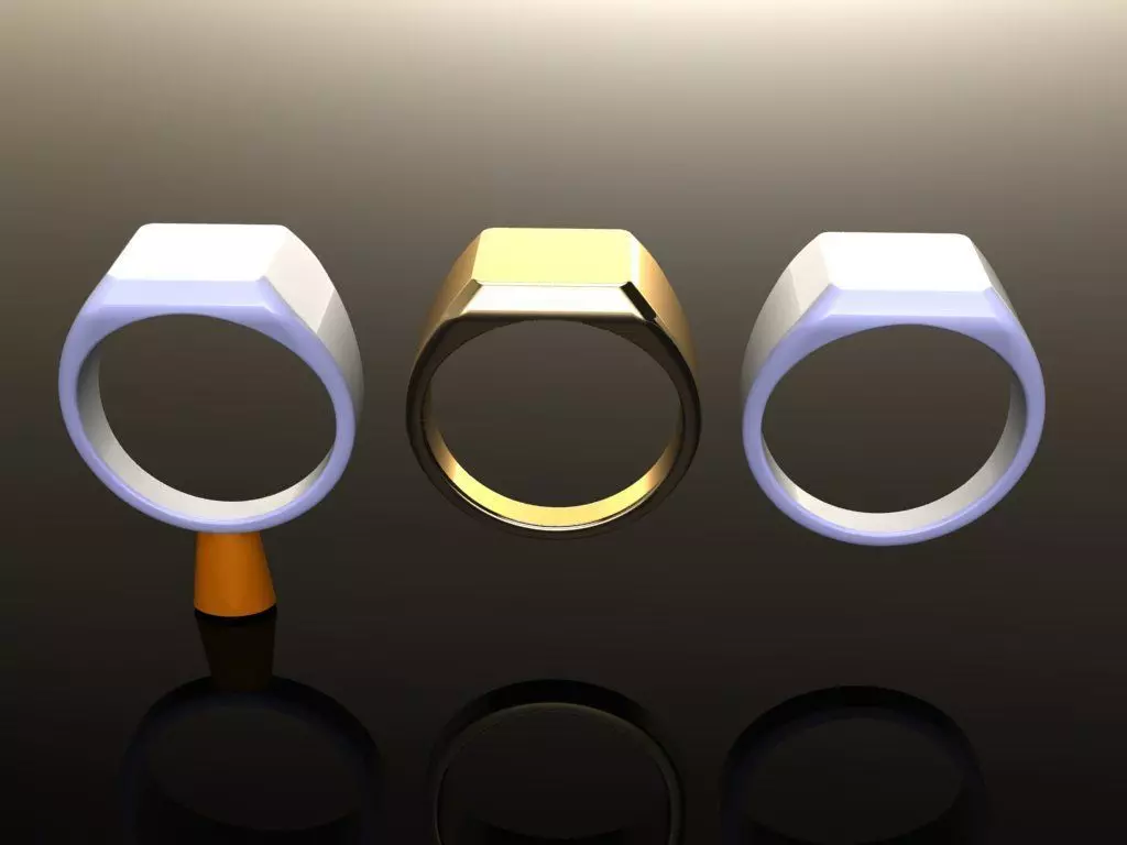 Signet Ring Rounded Shank Low Profile Mix Size 3D print model_0