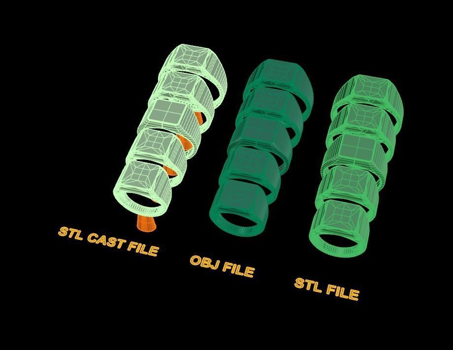 Signet Ring Rounded Shank Low Profile Mix Size 3D print model_10