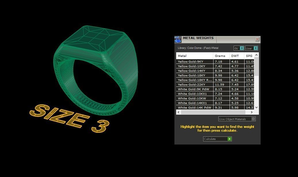 Signet Ring Rounded Shank Low Profile Mix Size 3D print model_5