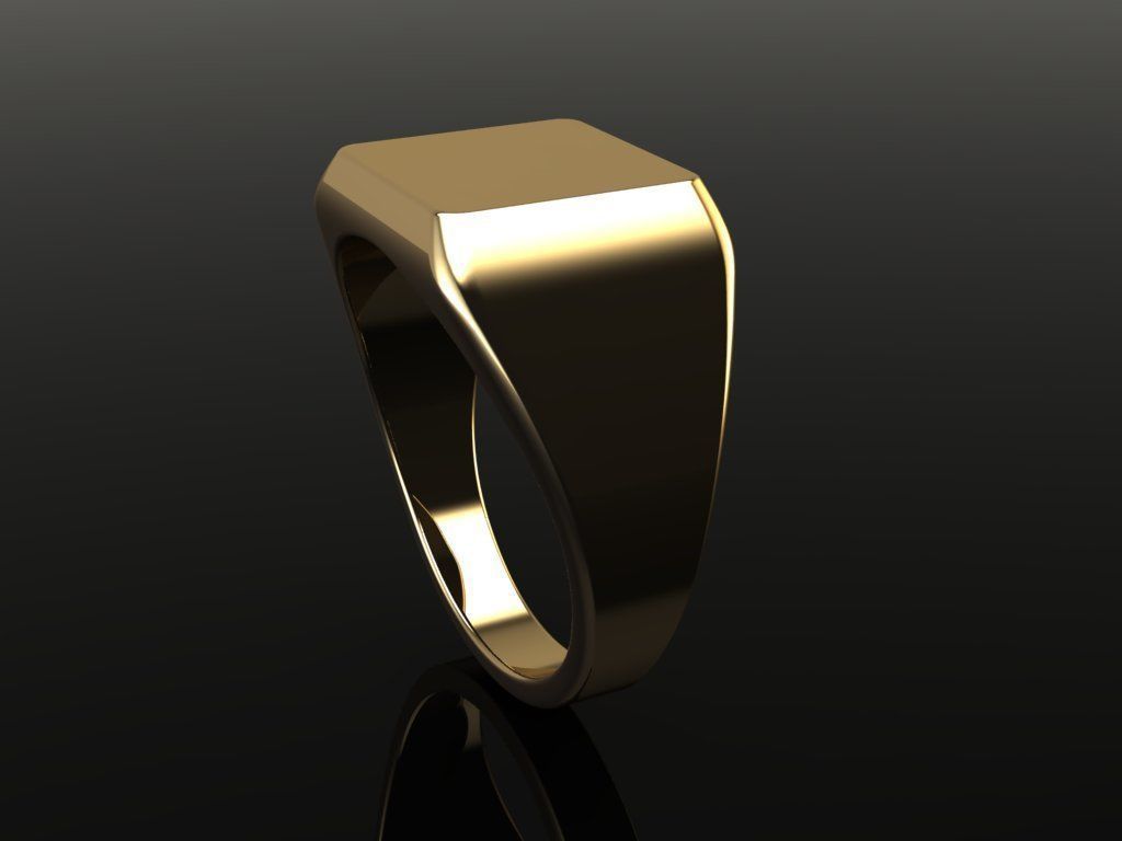 Signet Ring Rounded Shank Low Profile Mix Size 3D print model_3