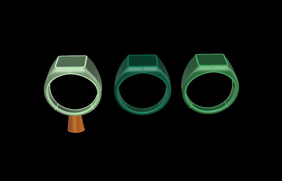 Signet Ring Rounded Shank Low Profile Mix Size 3D print model_12