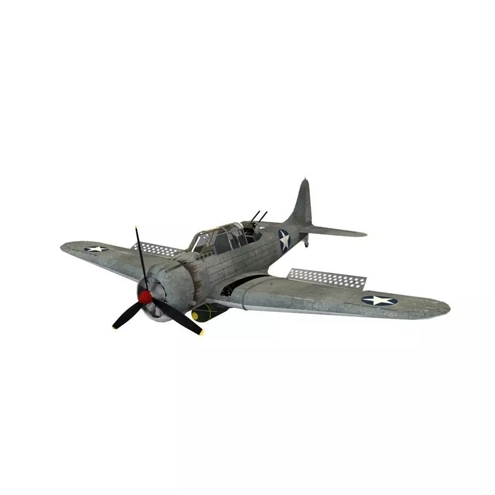 Douglas SBD - WW2 Plane Low-poly 3D model_0