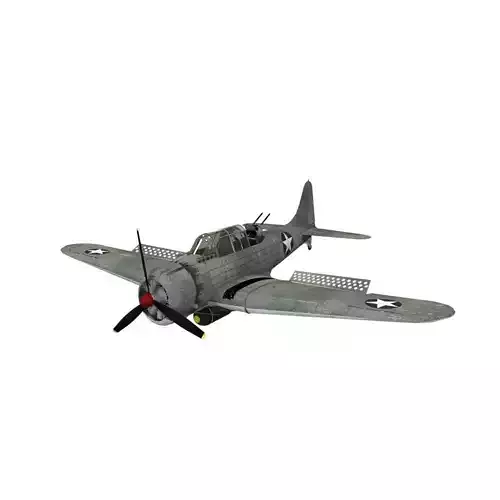 Douglas SBD - WW2 Plane Low-poly 3D model