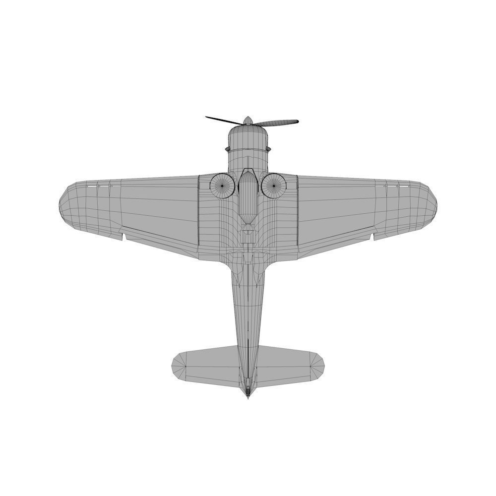 Douglas SBD - WW2 Plane Low-poly 3D model_6