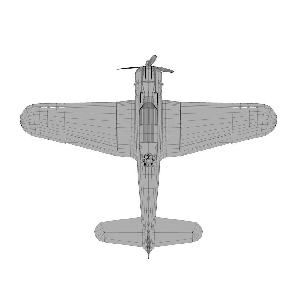 Douglas SBD - WW2 Plane Low-poly 3D model_7