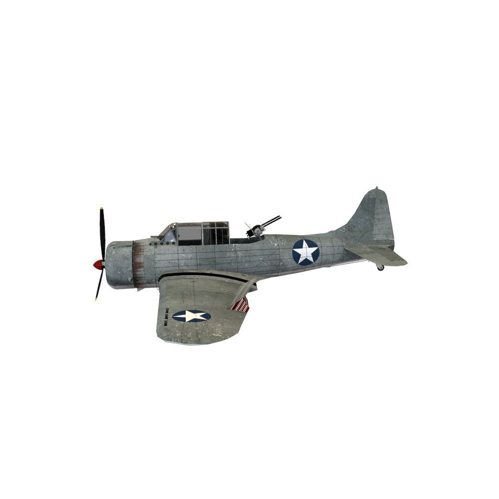Douglas SBD - WW2 Plane Low-poly 3D model_2