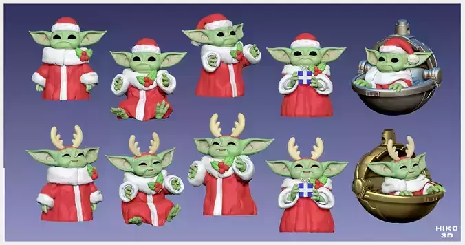 Baby Yoda - GROGU - Christmas Edition - The Mandalorian -  3D print model