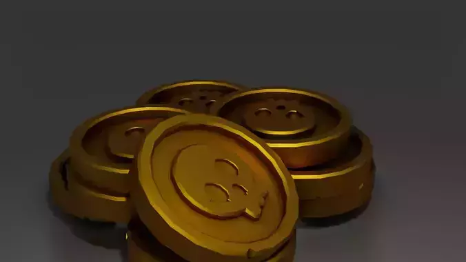 coins gold stacked Low-poly 3D model