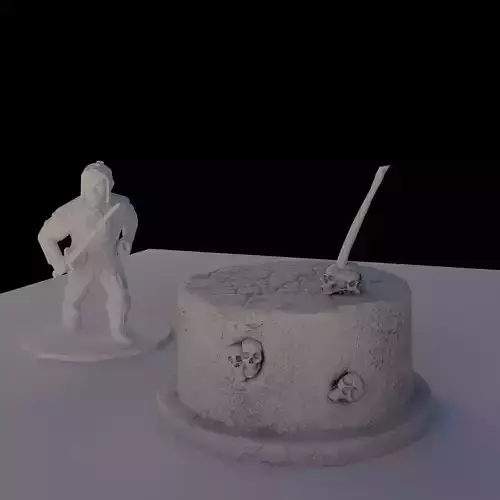 Medieval Skull Table 3D printable model