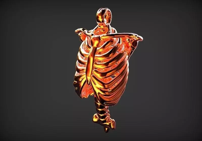 HUMAN RIB SHAPE PENDANT 3D print model_0