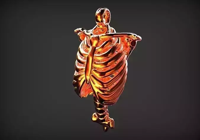 HUMAN RIB SHAPE PENDANT 3D print model