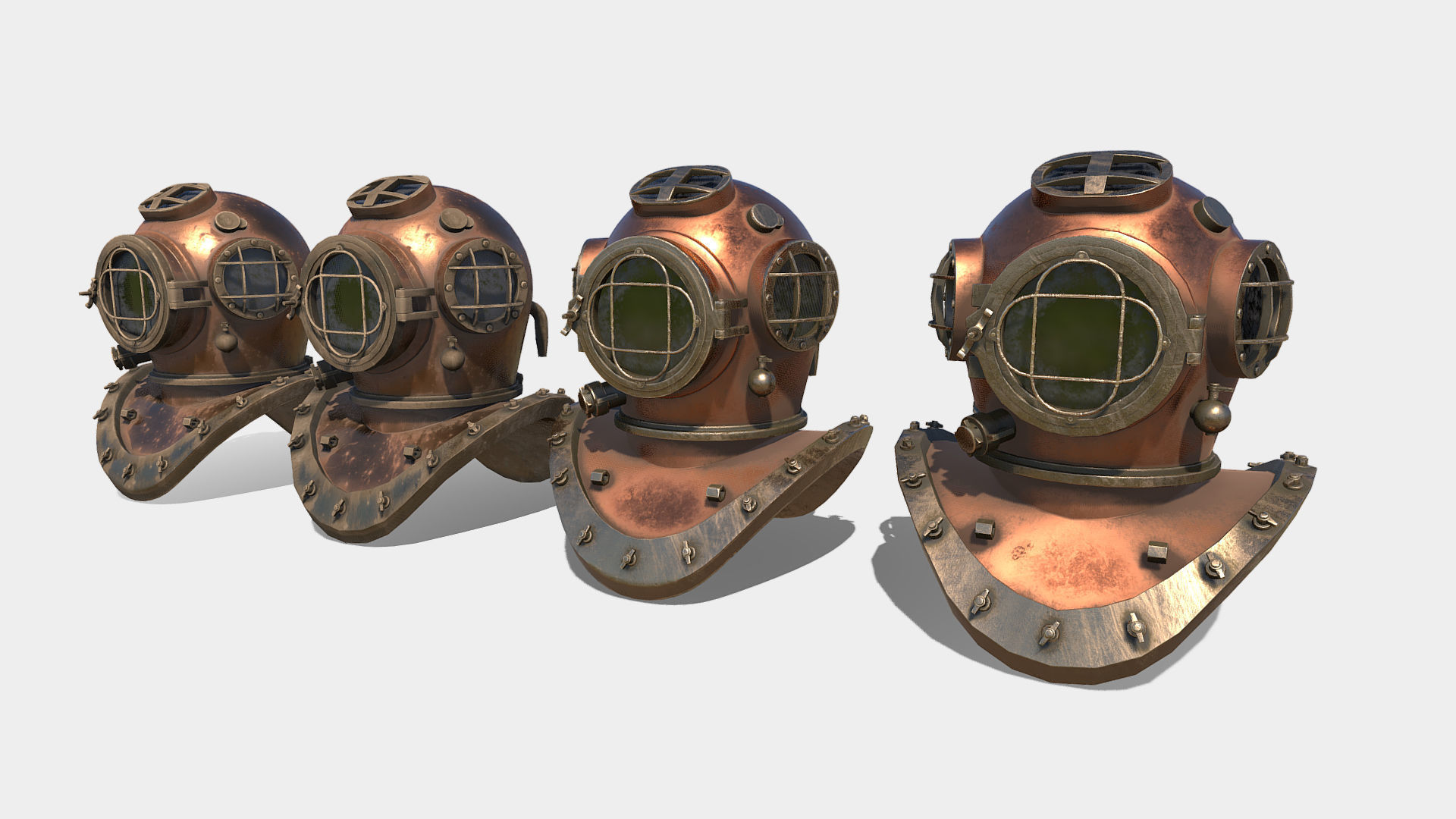 Diver Helmet Low-poly 3D model_12