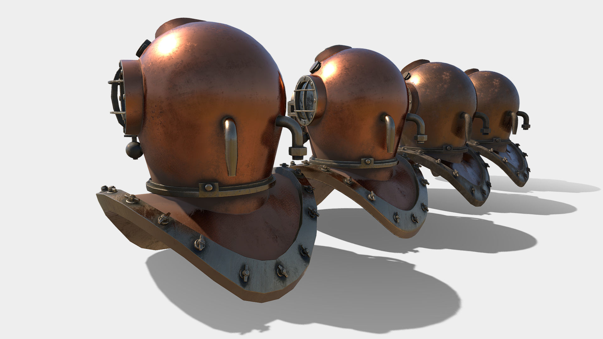 Diver Helmet Low-poly 3D model_10