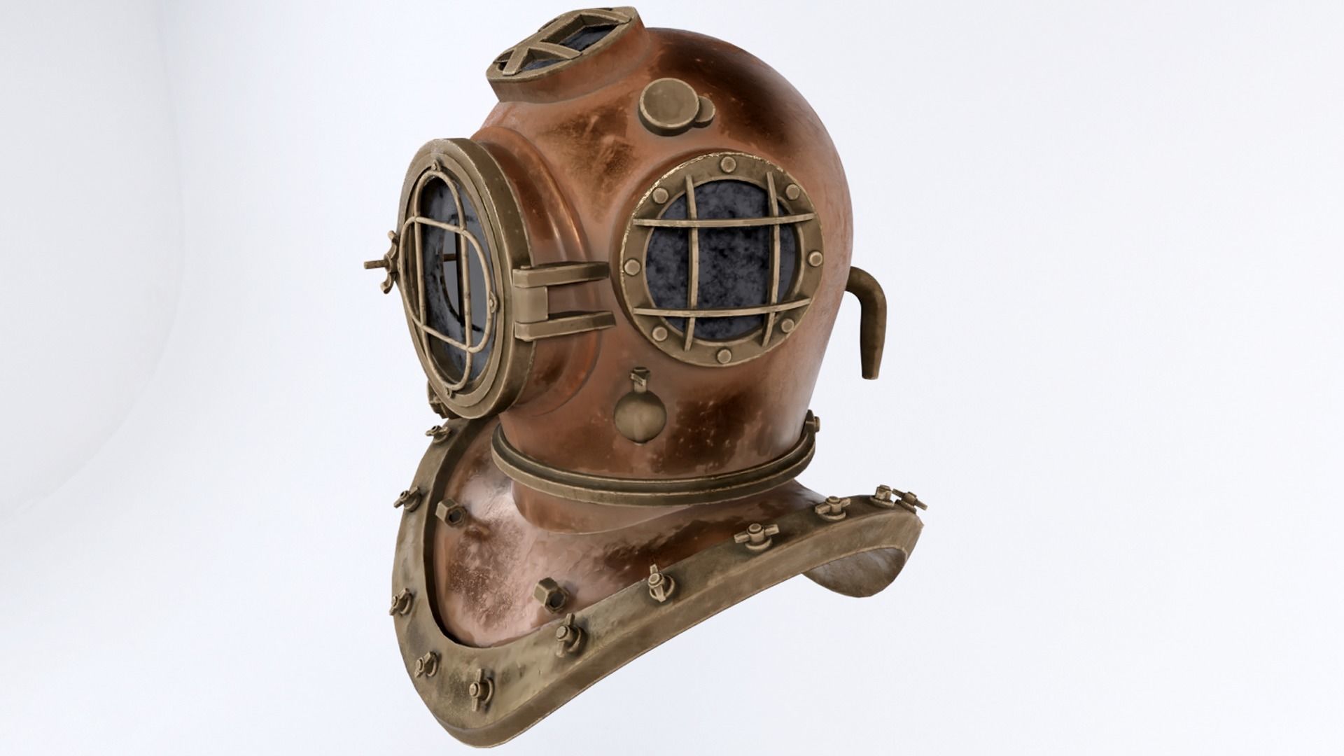 Diver Helmet Low-poly 3D model_5