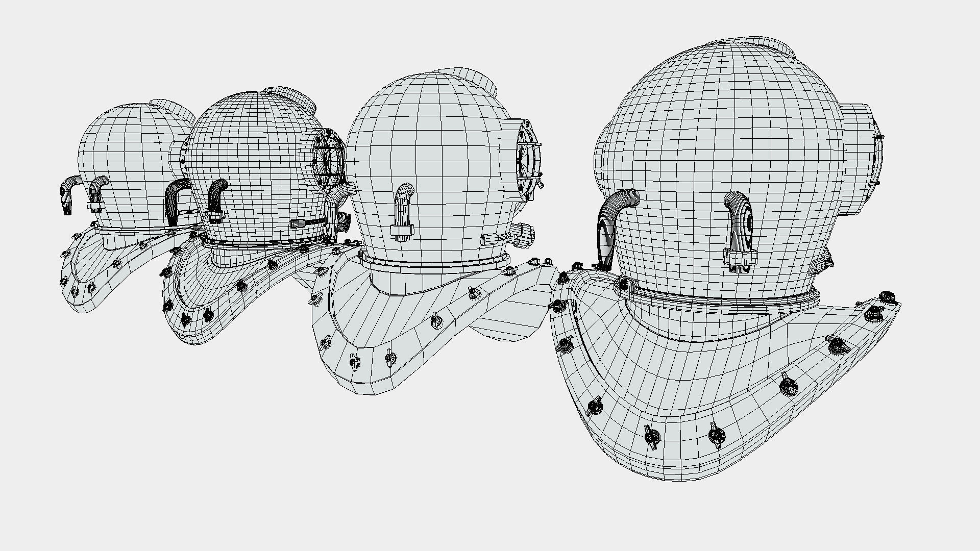 Diver Helmet Low-poly 3D model_15
