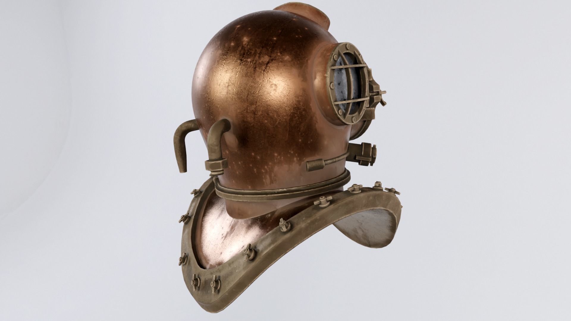 Diver Helmet Low-poly 3D model_6