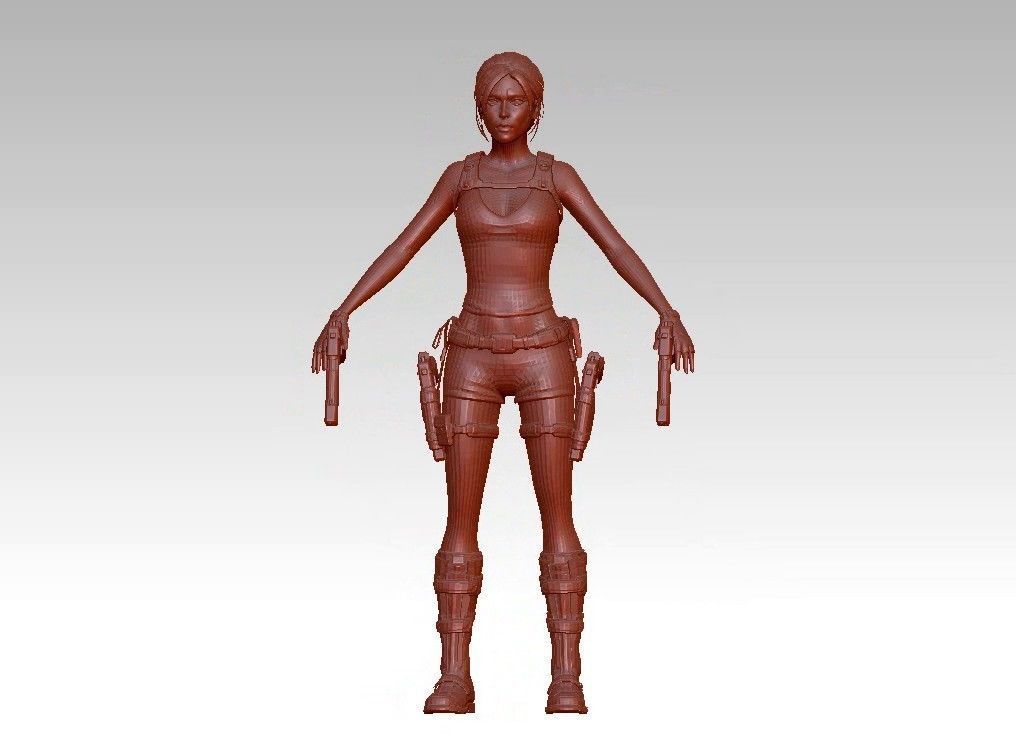 woman warrior character 3D print model_21