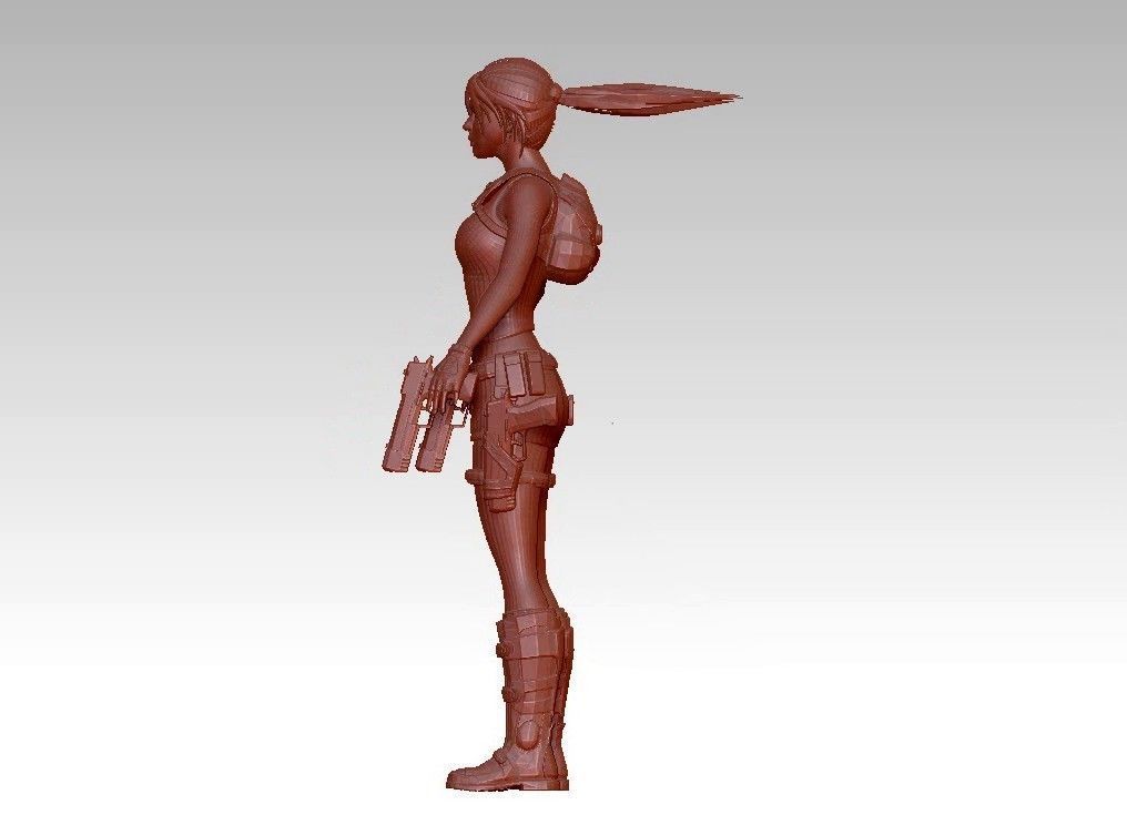 woman warrior character 3D print model_16
