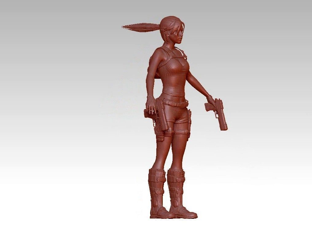 woman warrior character 3D print model_4
