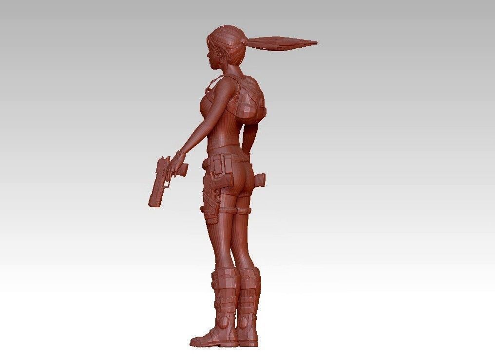 woman warrior character 3D print model_15