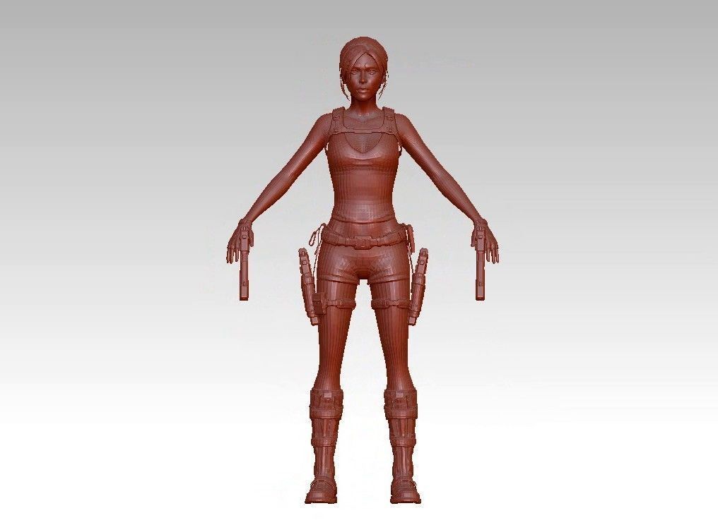 woman warrior character 3D print model_22