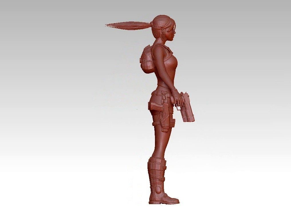 woman warrior character 3D print model_6