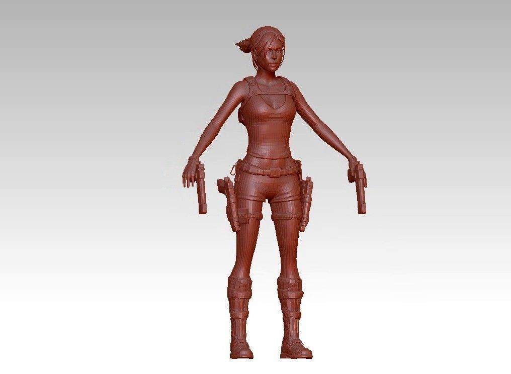 woman warrior character 3D print model_2