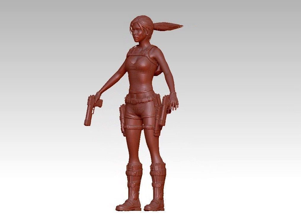 woman warrior character 3D print model_19