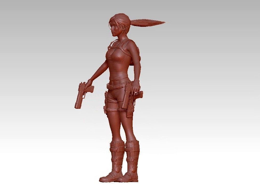 woman warrior character 3D print model_18
