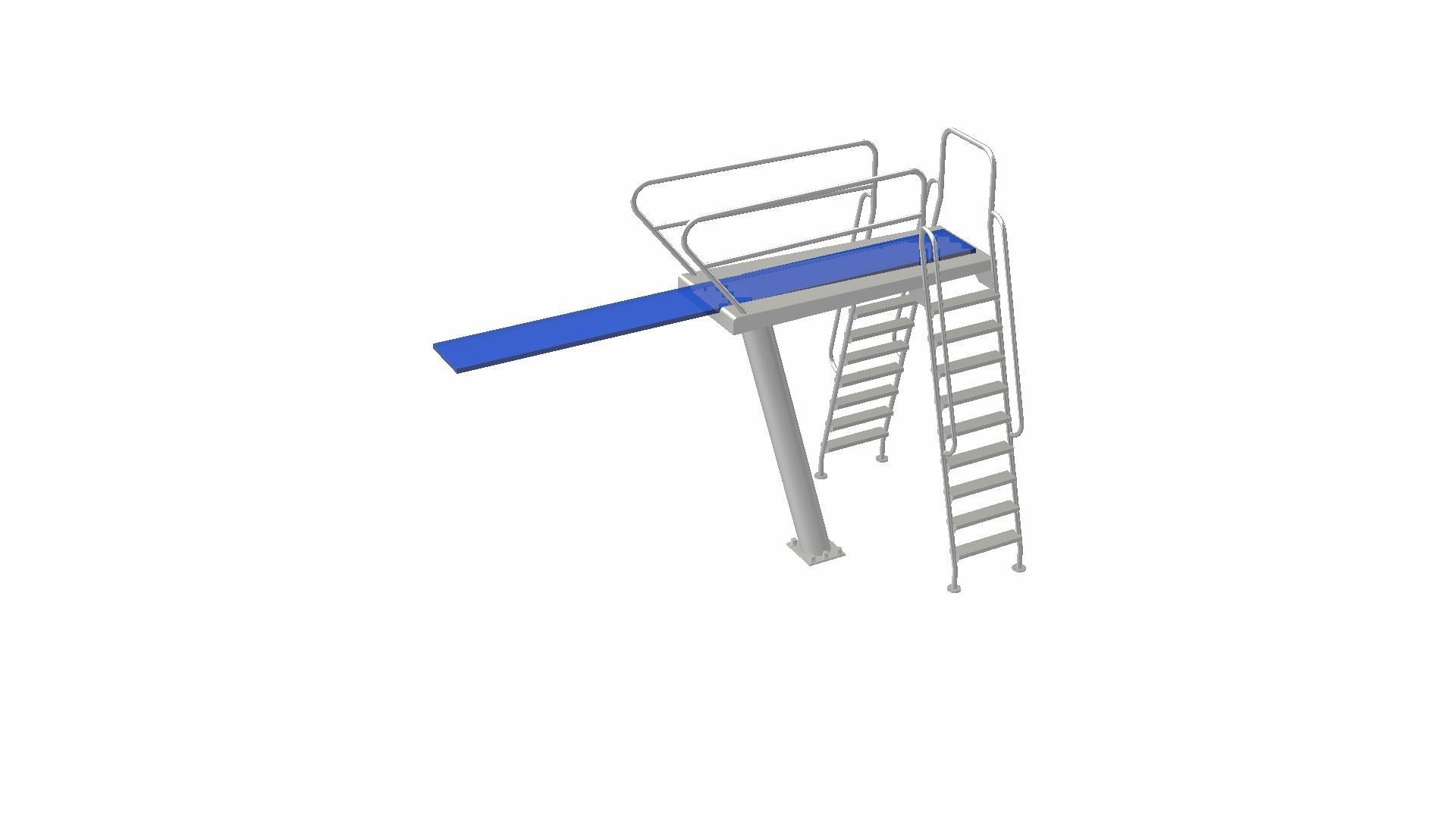 Diving Board Low-poly 3D model_24