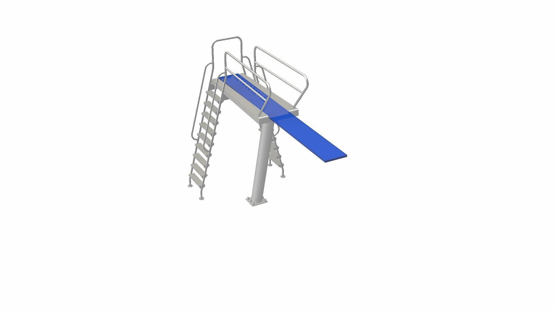 Diving Board Low-poly 3D model_9