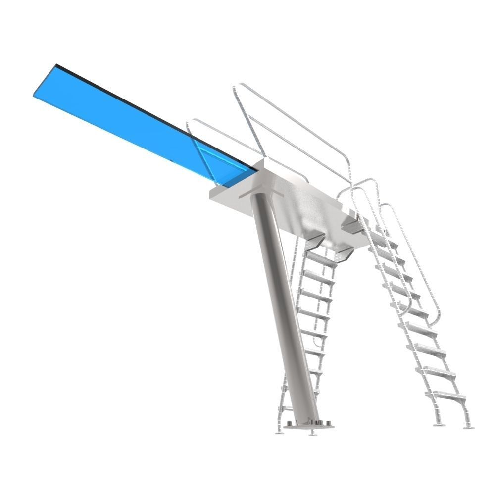 Diving Board Low-poly 3D model_2