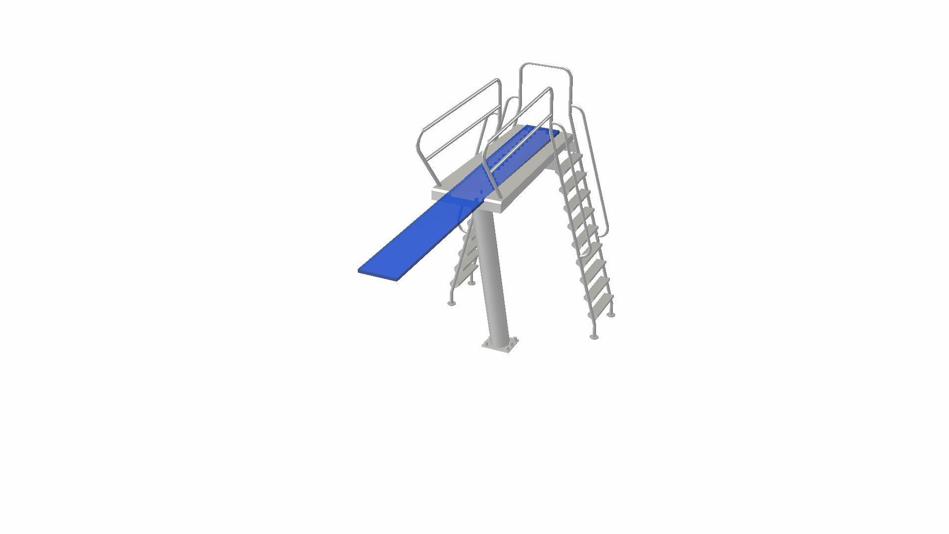 Diving Board Low-poly 3D model_6