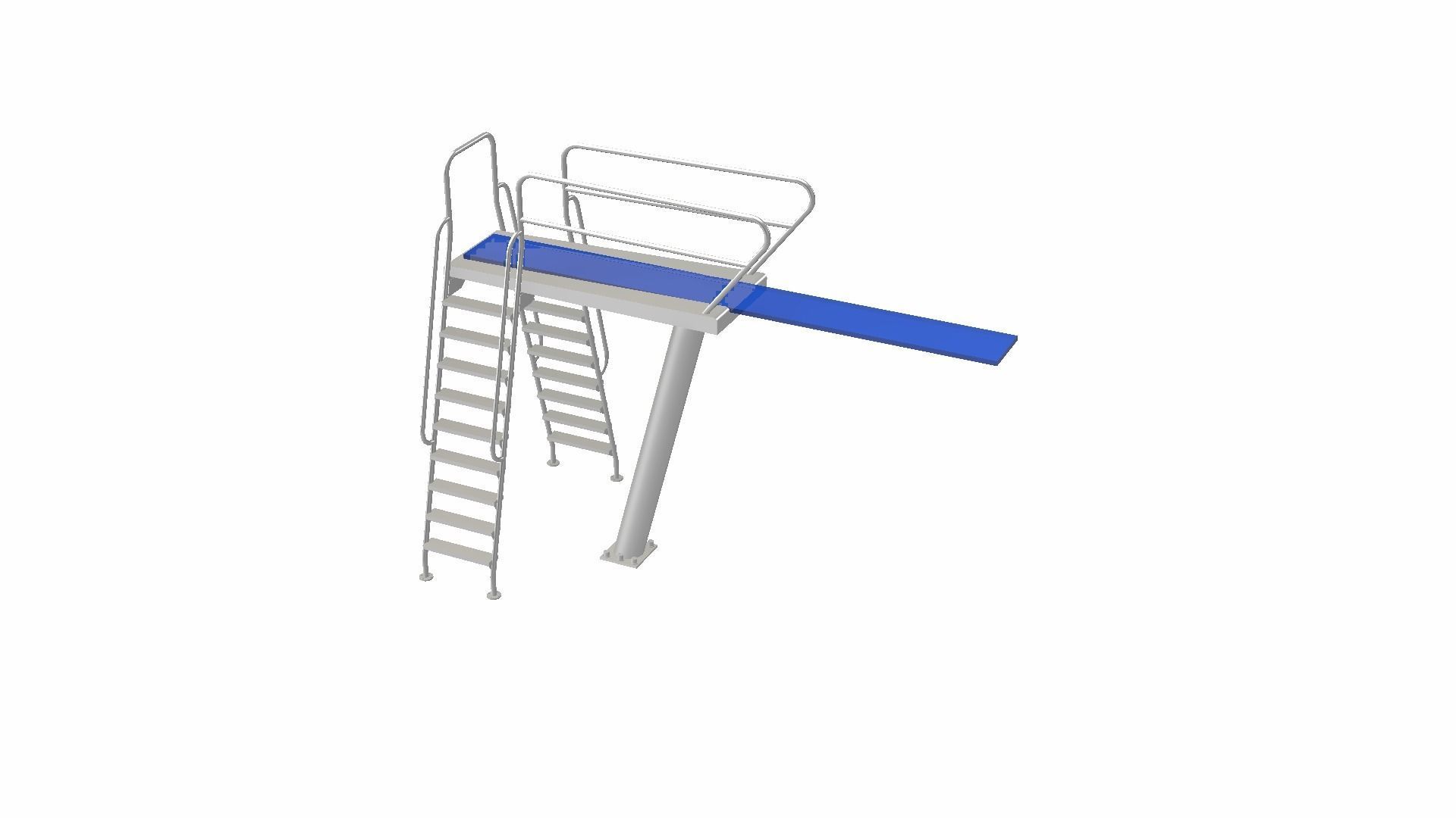 Diving Board Low-poly 3D model_11