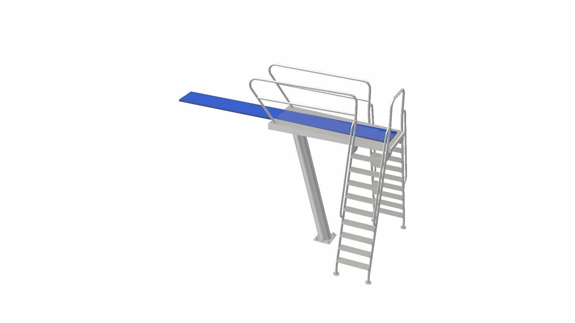 Diving Board Low-poly 3D model_21