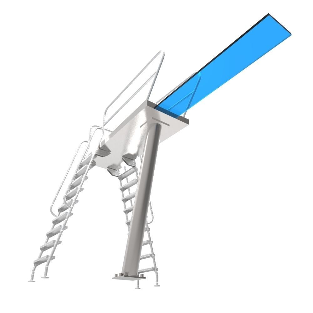 Diving Board Low-poly 3D model_3