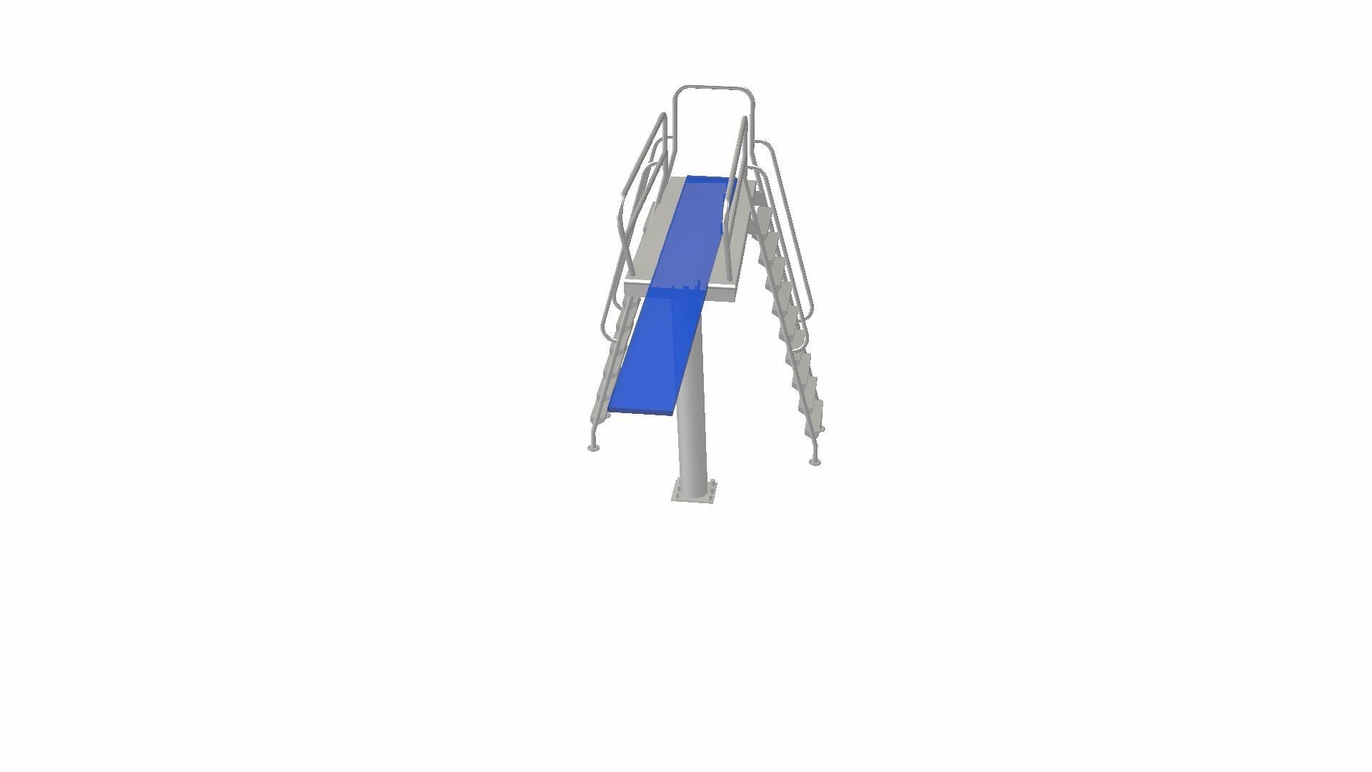 Diving Board Low-poly 3D model_7