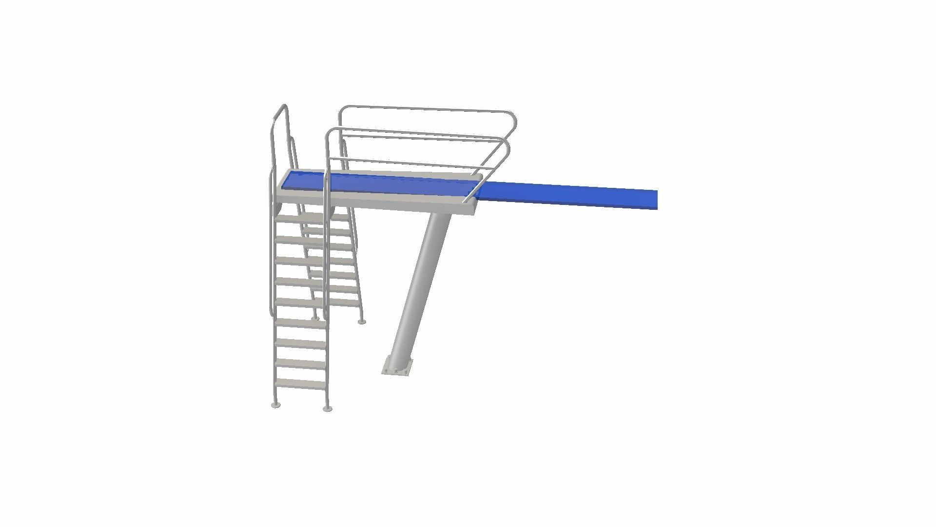 Diving Board Low-poly 3D model_12